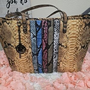 Badgley Mischka Snake Print Tote Bag